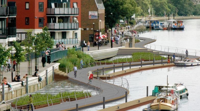 Mini Holland cycle path in kingston