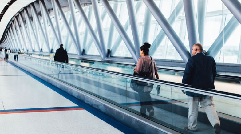 People walking to airport gate